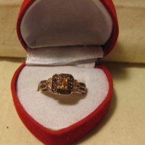 Gorgeous Rose gold plated Chocolate Stone CZ ring